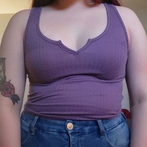 AEO Purple Cropped Tank